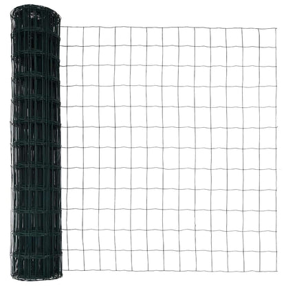 vidaXL Clôture avec Poteaux Vert 1,2 x 25 m Acier et PVC