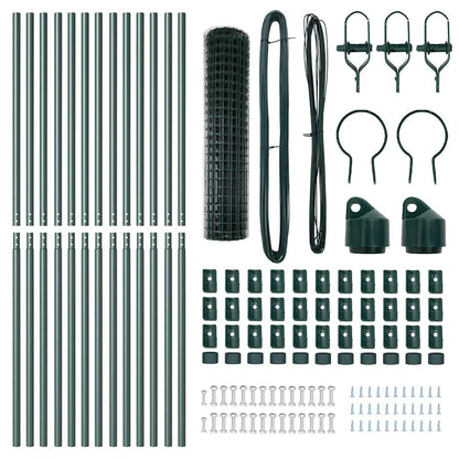 vidaXL Zaun mit Pfosten Grün 1,2 x 25 m Stahl