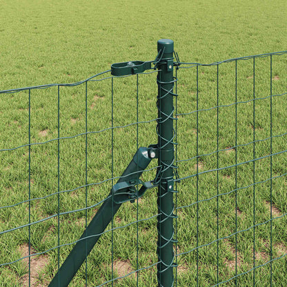 vidaXL Zaun mit Pfosten Grün 0,4 x 50 m Stahl und PVC