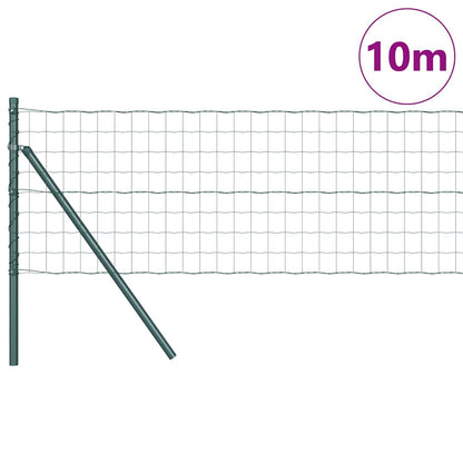 vidaXL Clôture avec poteaux vert 0,6 x 10 m acier et PVC