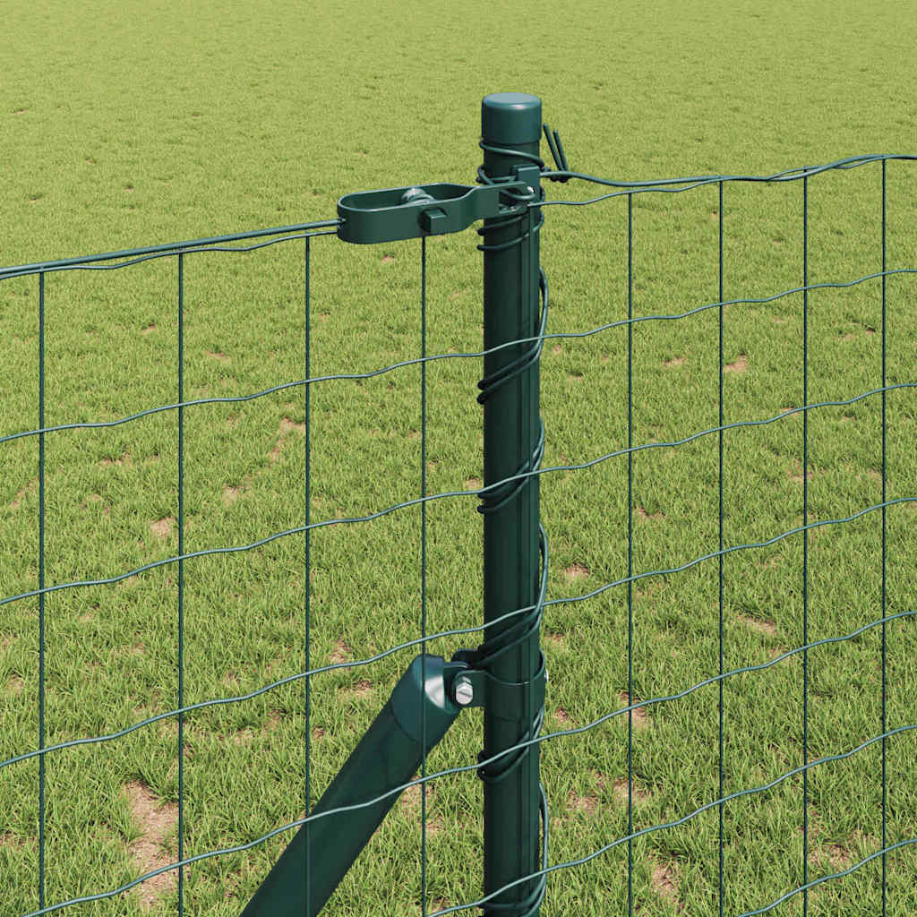 vidaXL Clôture avec poteaux vert 1 x 10 m acier