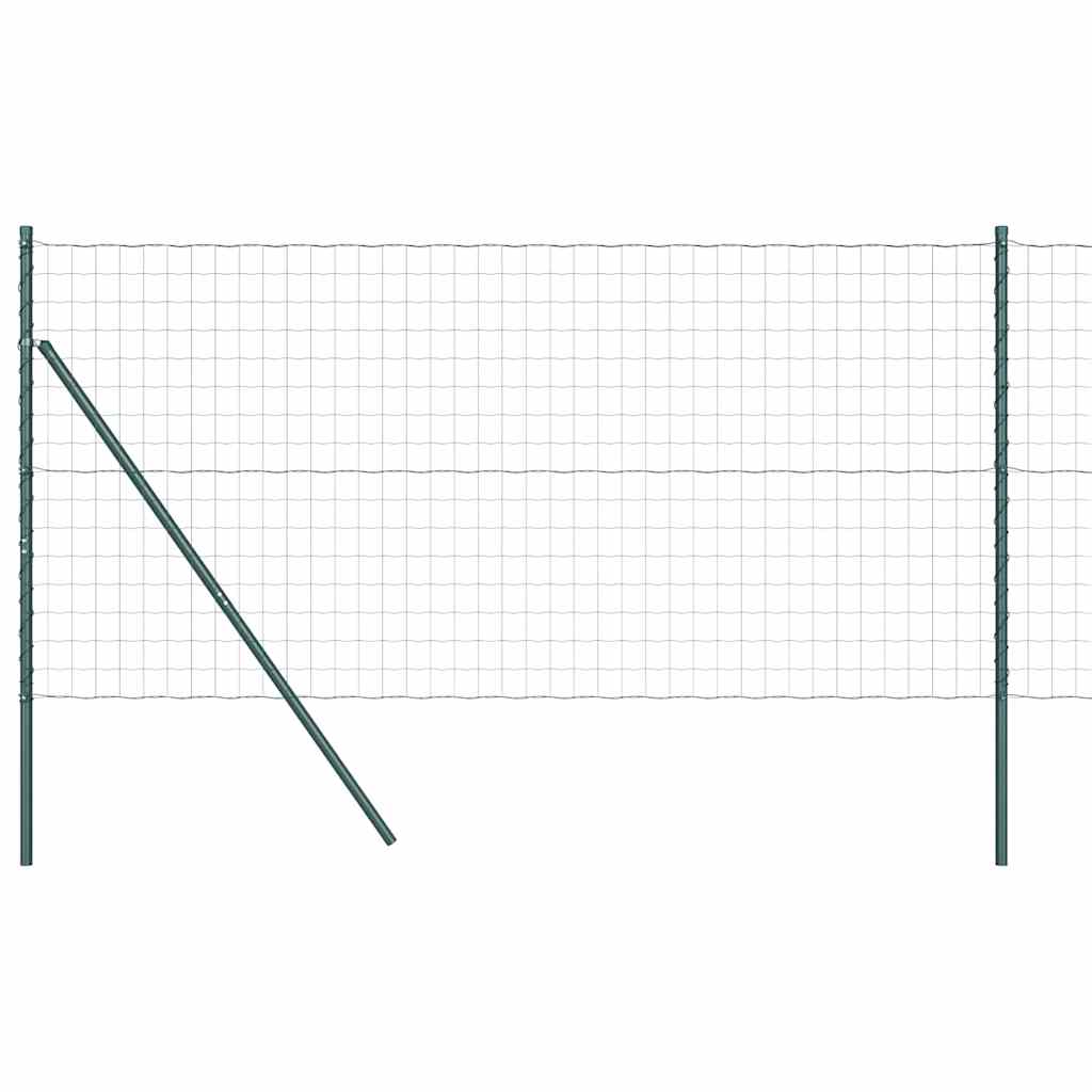 vidaXL Clôture avec poteaux vert 1 x 10 m acier