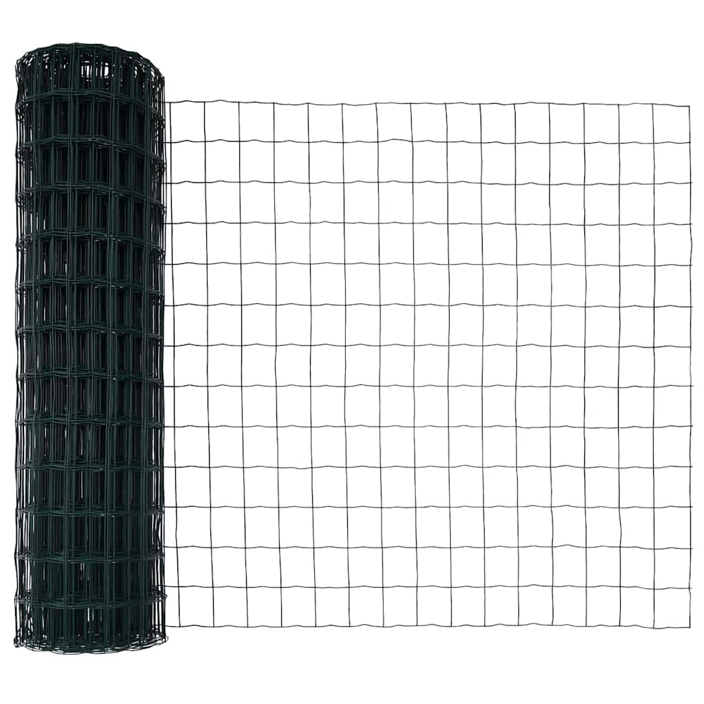 vidaXL Clôture avec poteaux vert 1 x 10 m acier