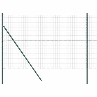 vidaXL Clôture avec poteaux vert 1,5 x 10 m Acier