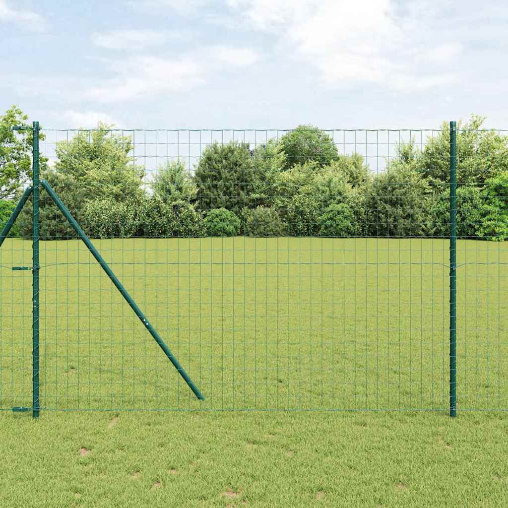 vidaXL Clôture avec poteaux vert 1,6 x 10 m acier et PVC