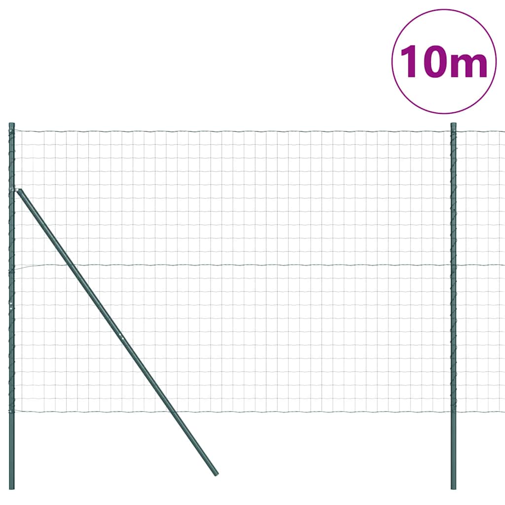 vidaXL Clôture avec poteaux vert 1,6 x 10 m acier et PVC