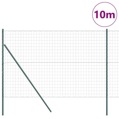 vidaXL Clôture avec poteaux vert 1,6 x 10 m acier et PVC