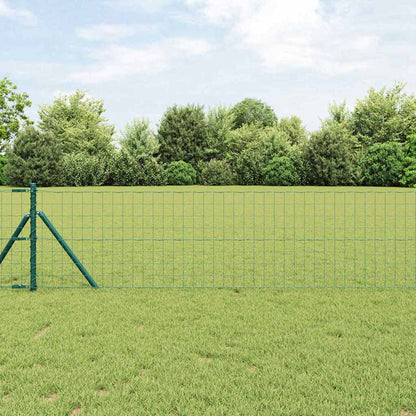 vidaXL Zaun mit Pfosten Grün 0,8 x 25 m Stahl