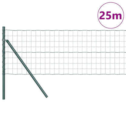 vidaXL Zaun mit Pfosten Grün 0,8 x 25 m Stahl