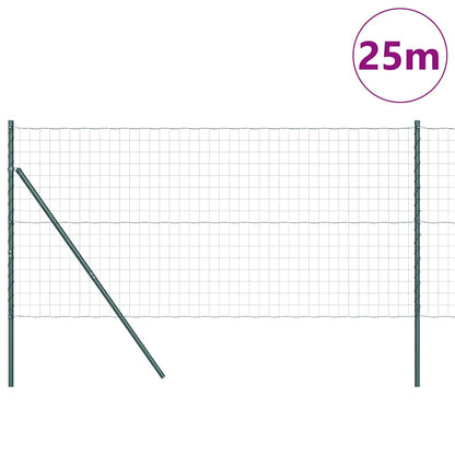 Zaun mit Pfosten Grün 1,2 x 25 m Stahl