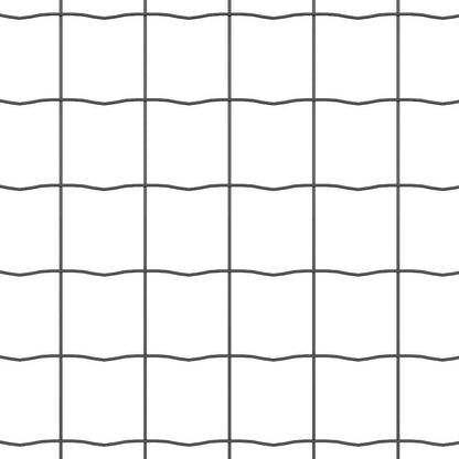 Zaun mit Pfosten Grau 1 x 10 m Stahl und PVC