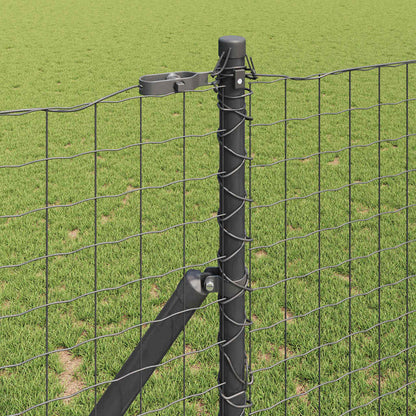 vidaXL Zaun mit Pfosten Grau 1,4 x 10 m Stahl und PVC