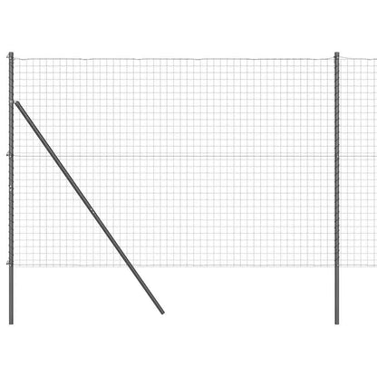 Zaun mit Pfosten Grau 1,5 x 10 m Stahl und PVC