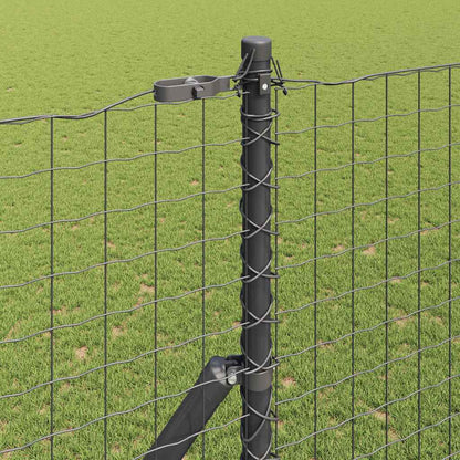 vidaXL Zaun mit Pfosten Grau 1,6 x 10 m Stahl und PVC