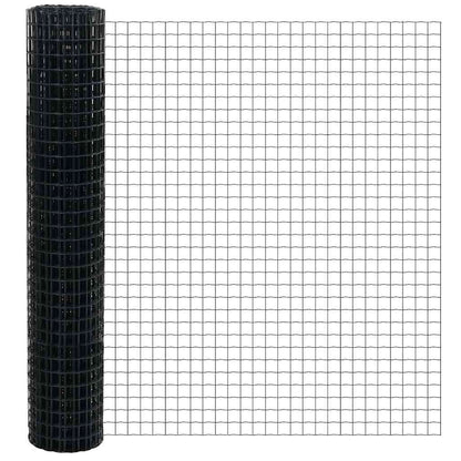 vidaXL Zaun mit Pfosten Grau 1,6 x 10 m Stahl und PVC