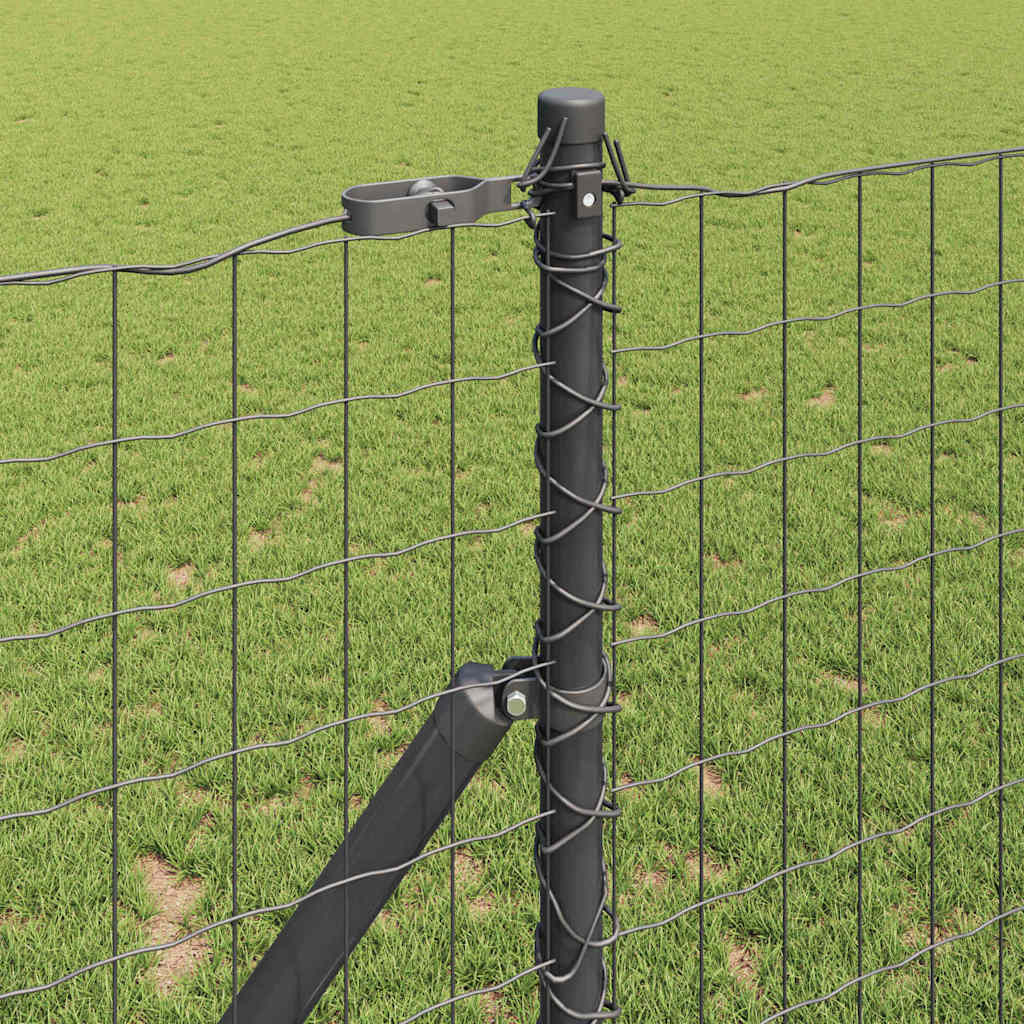 vidaXL Zaun mit Pfosten Grau 1,2 x 10 m Stahl und PVC