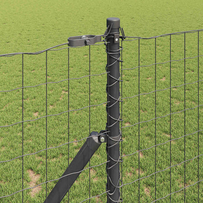 vidaXL Zaun mit Pfosten Grau 1,2 x 10 m Stahl und PVC