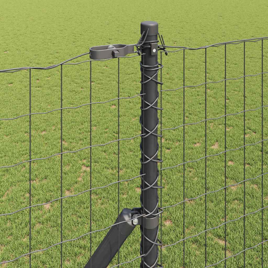 vidaXL Clôture avec poteaux Gris 1,6 x 10 m Acier et PVC