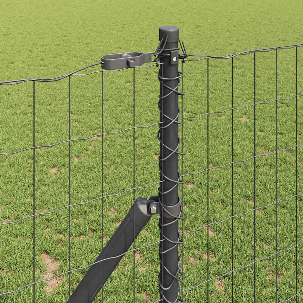 vidaXL Zaun mit Pfosten Grau 1,2 x 10 m Stahl und PVC