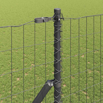 Zaun mit Pfosten Grau 1,5 x 10 m Stahl und PVC