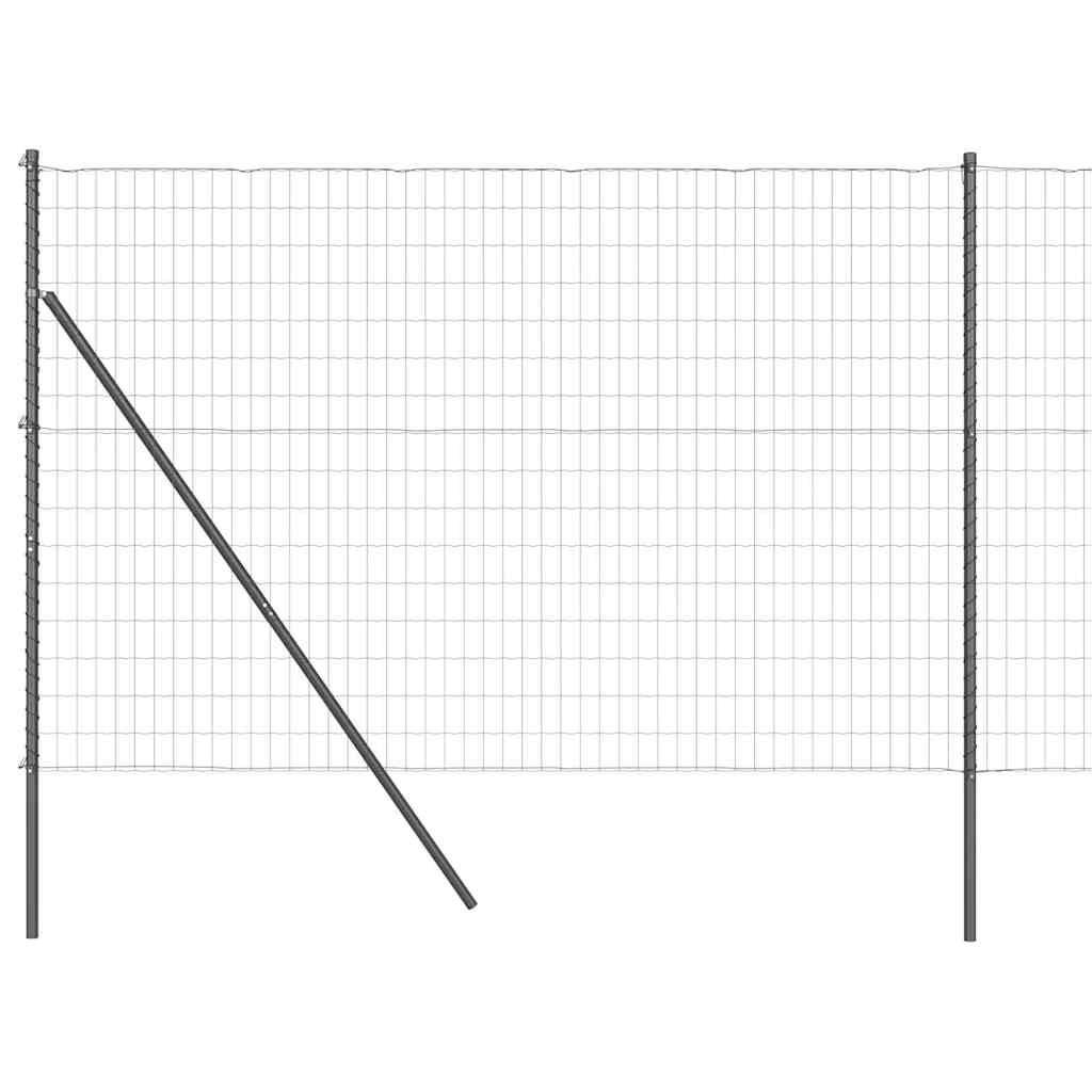 Zaun mit Pfosten Grau 1,5 x 10 m Stahl und PVC