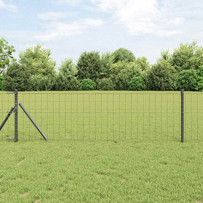 vidaXL Clôture avec poteaux gris 0,4 x 10 m Acier et PVC