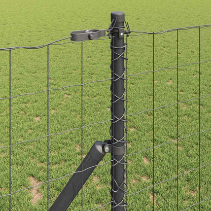 Zaun mit Pfosten Grau 1,2 x 10 m Stahl und PVC