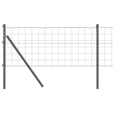 vidaXL Zaun mit Pfosten Grau 0,6 x 10 m Stahl und PVC