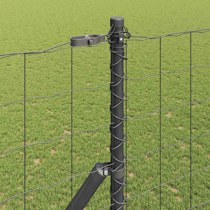 vidaXL Zaun mit Pfosten Grau 1,5 x 10 m Stahl