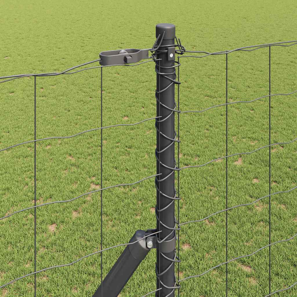 vidaXL Zaun mit Pfosten Grau 1,6 x 10 m Stahl und PVC