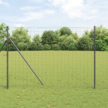 vidaXL Zaun mit Pfosten Grau 1,6 x 10 m Stahl und PVC