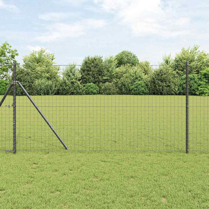 vidaXL Zaun mit Pfosten Grau 1 x 25 m Stahl und PVC