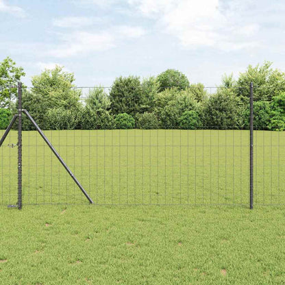 vidaXL Zaun mit Pfosten Grau 1,2 x 25 m Stahl und PVC