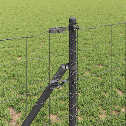 vidaXL Clôture avec poteaux gris 0,8 x 25 m acier