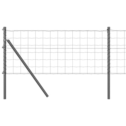 vidaXL Clôture avec poteaux gris 0,8 x 25 m acier
