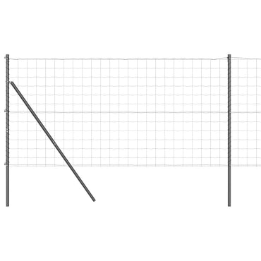 vidaXL Zaun mit Pfosten Grau 1 x 25 m Stahl