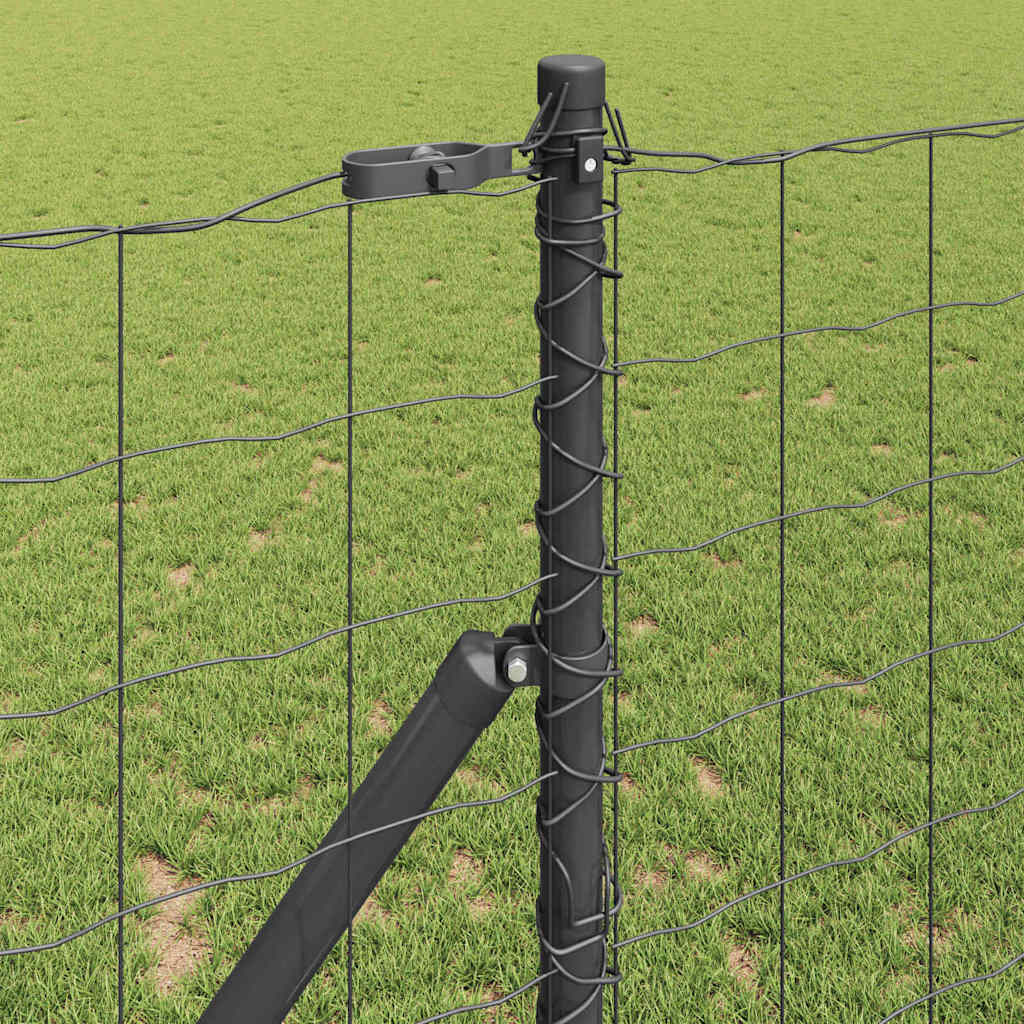 vidaXL Zaun mit Pfosten Grau 1,2 x 25 m Stahl
