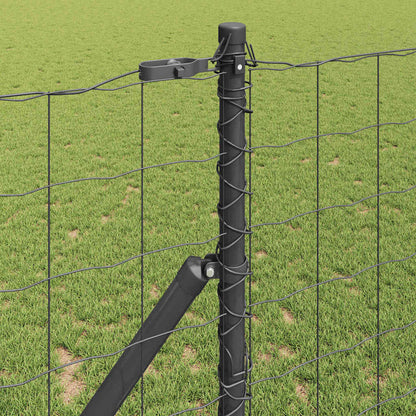 vidaXL Zaun mit Pfosten Grau 1,2 x 25 m Stahl