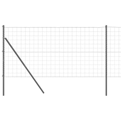 vidaXL Zaun mit Pfosten Grau 1,2 x 25 m Stahl