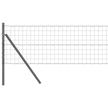 vidaXL Zaun mit Pfosten Grau 0,4 x 10 m Stahl und PVC