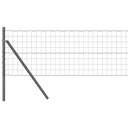 vidaXL Zaun mit Pfosten Grau 0,4 x 10 m Stahl und PVC