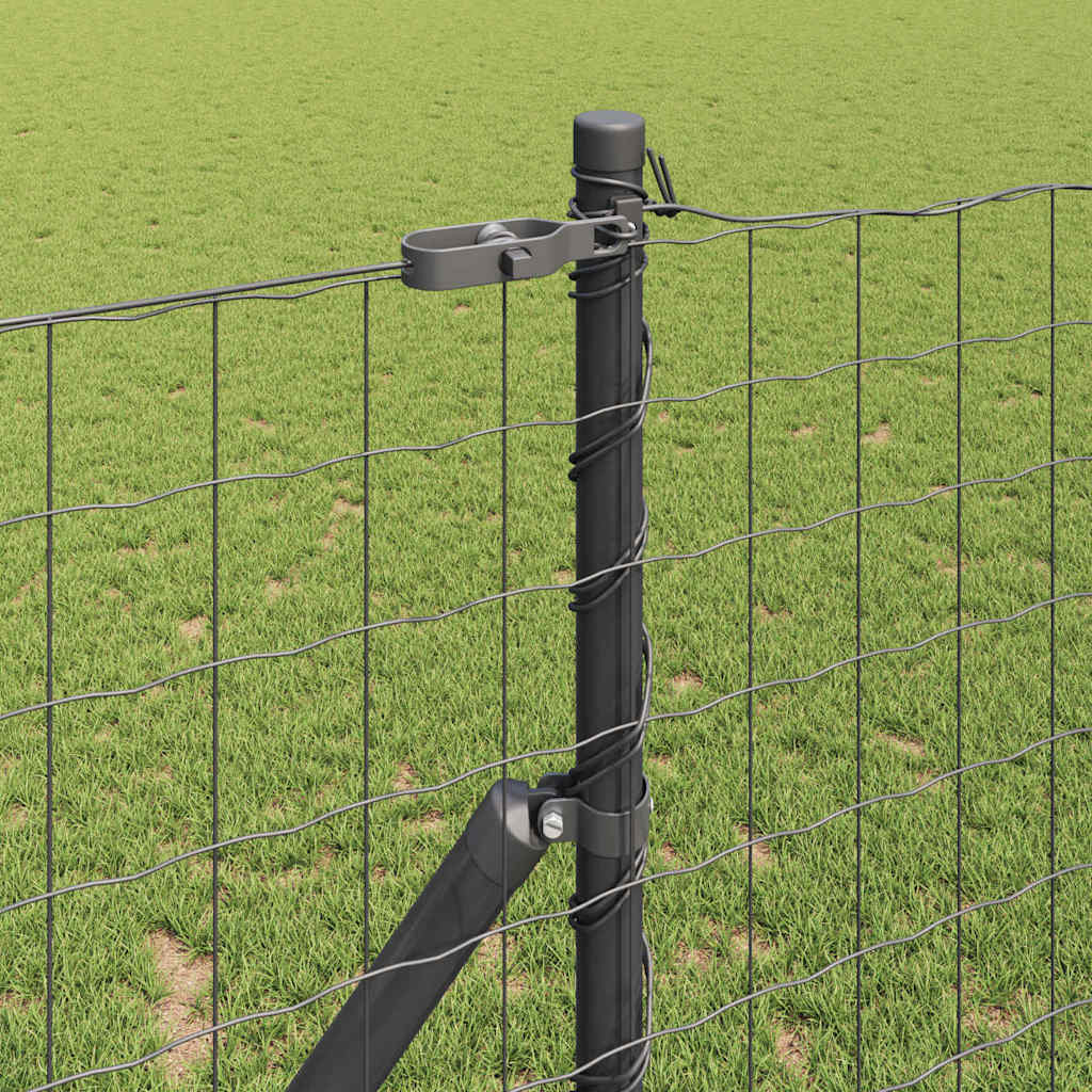vidaXL Zaun mit Pfosten Grau 1,2 x 25 m Stahl