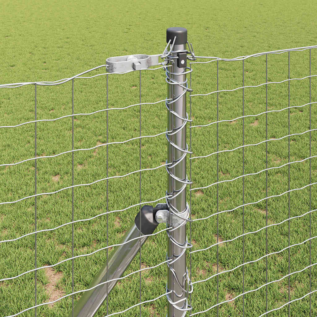 vidaXL Zaun mit Pfosten Silber 1,2 x 10 m Stahl und PVC