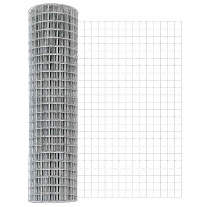 vidaXL Zaun mit Pfosten Silber 1,2 x 10 m Stahl und PVC