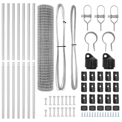 Zaun mit Pfosten Silber 1,5 x 10 m Stahl und PVC