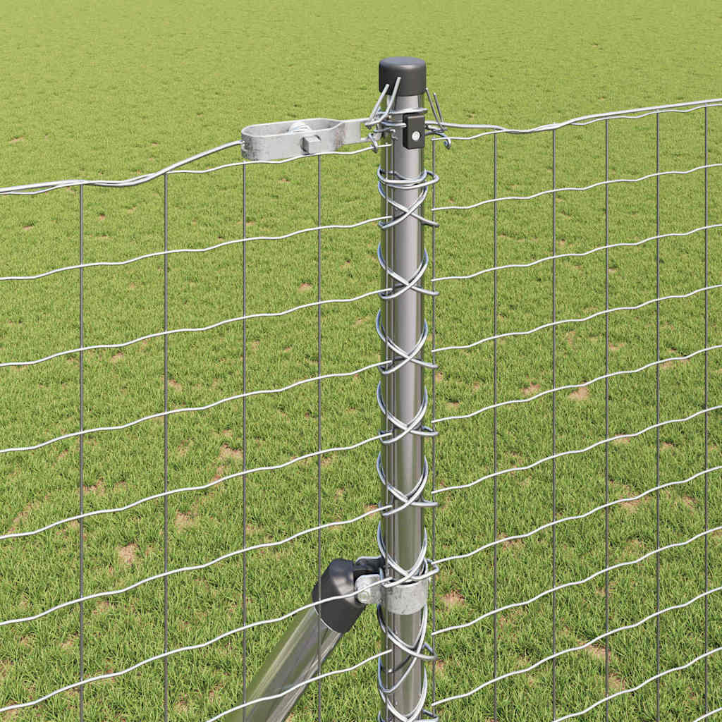 vidaXL Zaun mit Pfosten Silber 1,6 x 10 m Stahl und PVC