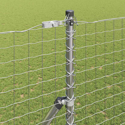 vidaXL Zaun mit Pfosten Silber 1,6 x 10 m Stahl und PVC