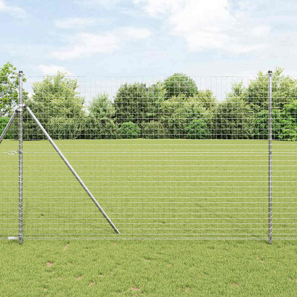 vidaXL Zaun mit Pfosten Silber 1,6 x 10 m Stahl und PVC