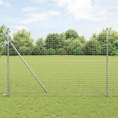 vidaXL Zaun mit Pfosten Silber 1,6 x 10 m Stahl und PVC