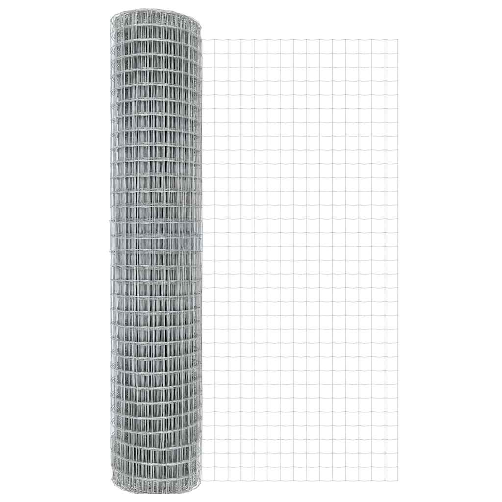 vidaXL Zaun mit Pfosten Silber 1,6 x 10 m Stahl und PVC